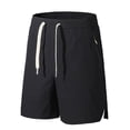 thumbnail image 5 of Besolor Mens Workout Shorts Lightweight Breathable Quick Dry Summer Athletic Running Elastic Waist Drawstring Shorts with Zipper Pockets(Large,Black), 5 of 7