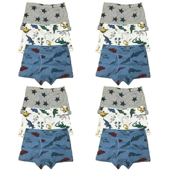 B&Q 12 Packs Toddler Little Boys Kids Underwear Cotton Boxer Briefs Size 4T 5T 6T 7T 8T