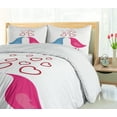 thumbnail image 5 of Ambesonne Love Duvet Cover Sets, Birds Heart Symbols Romance, 2-Queen, White Hot Pink Blue, 5 of 7