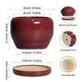 thumbnail image 2 of Ordivic 6 inch Glossy Red Ceramic Planter with Saucer & Drainage Hole, Small Tall Ceramic Planter for Snake Plants Office Home Decor, 2 of 6