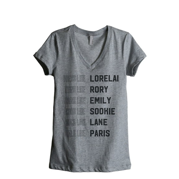 Thread Tank Be Like Gilmore Girl Women's Relaxed V-Neck T-Shirt Tee Heather Grey Small