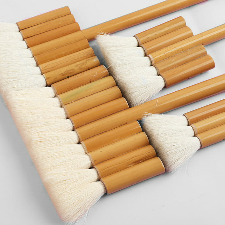 Flat Hake Brushes, Hake Paint Brush, Artist Painting Brushes, Sheep Hair  Bristles Wash Brush for Watercolor, Wash, Ceramic and Pottery Painting (4
