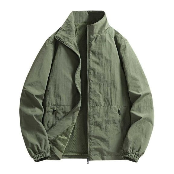 Dpytoraw Fall Jacket Loose Plus Size Top Casual Simple Menswear Thin Breathable Coat