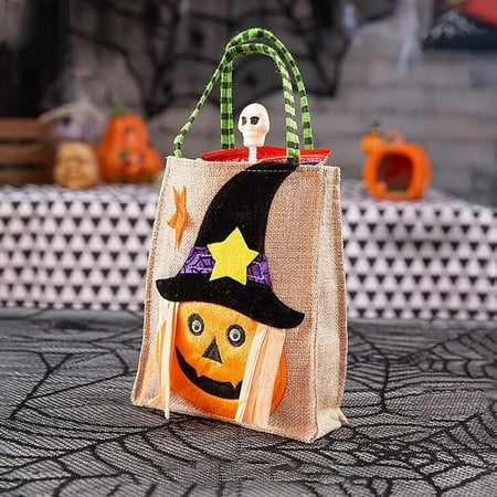 

Podplug Halloween Decoration Props Halloween Decorations Cartoon Pumpkin Linen Tote Bag Ghost Festival Party Kinder