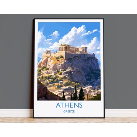 Athens Travel Print, Travel Poster of Athens, Greece, Athens Art, Greece Gift, Wall Art Print, 8x12 UNFRAMED