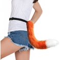 thumbnail image 4 of Cola de felpa de gato, zorro, lobo de piel sintética y orejas de clip para accesorios de disfraces de fiesta de Halloween naranja, 4 of 5