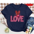 thumbnail image 2 of Lmnyox T-Shirt Imprimé pour Femmes Manches Courtes Été Décontracté T-Shirts Col Rond Ample Chandail Mode 2025, 2 of 3