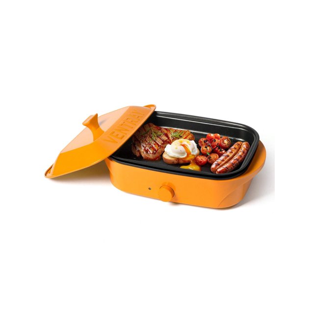 Ventray Essential Every Grill 12-In-1 Compact Tabletop BBQ Grill With Removable Plate And Lid, Electric Indoor Grill With Non-Stick Cooking Surface &