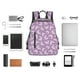 thumbnail image 4 of Disketp Purple Butterflies Floral Mochila Ligera e Impermeable, Mochila de Día Resistente para Viajes, Senderismo y Uso Diario para Hombre y Mujer, 4 of 7
