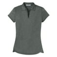 thumbnail image 5 of Ladies Trace Heather Golf Polyester Polo Shirt Charcoal Heather Large, 5 of 6