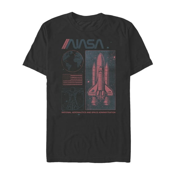 Men's NASA Future Frontier  Graphic Tee Black 3X Large