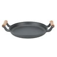 thumbnail image 2 of Poêle à Griller en Fonte Ronde, avec Poignées en Bois Doubles Antiadhésives, Robustes, Résistantes à la Chaleur - Idéales pour les Rassemblements Barbecue Adaptées aux Crêpes de Porc en Intérieur et Extérieur, 2 of 8