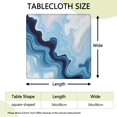 thumbnail image 2 of Blue Wave Marble Pattern Square Fitted Tablecloth with Elastic Edge,Square Table Cover,Washable Elastic Table Cover for Home Kitchen Party Decor 34"x34", 2 of 6