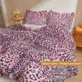 thumbnail image 3 of XeGe Cheetah Print Fluffy Faux Fur Duvet Cover Set, 3 Pieces Soft Plush Fuzzy Bedding Set(1 Faux Fur Leopard Print Comforter Cover + 2 Furry Pillow Cases), Zipper Closure(King, Black and Pink), 3 of 7