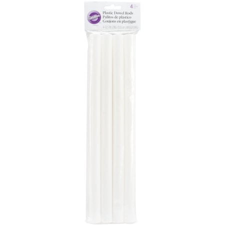 Juvale 30-Pack Plastic White Dowel Rods for Tiered Cake Construction and Crafts 