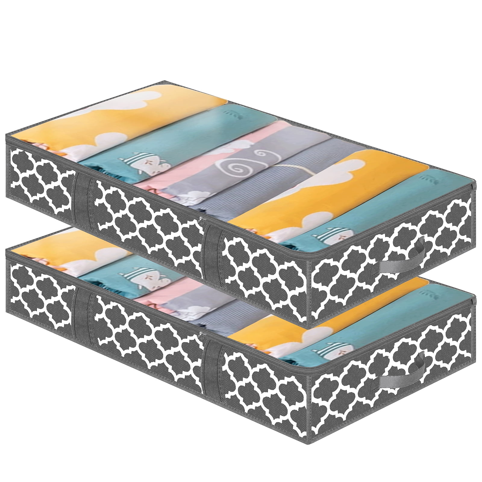 Homyfort Large Under Bed Storage Containers ,2 Pack Foldable Underbed