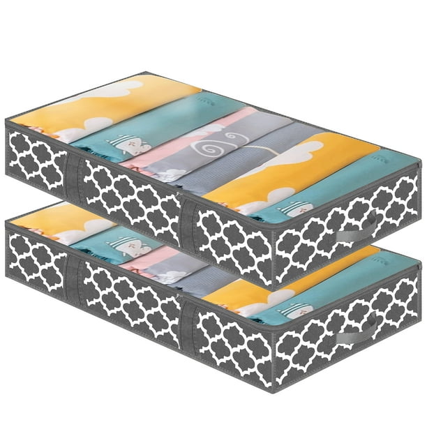 Homyfort Large Under Bed Storage Containers ,2 Pack Foldable Underbed