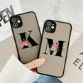 thumbnail image 3 of Black Letter Flower Matte Phone Case For iPhone 15 12 14 Pro Max Cases For iPhone 11 13 pro Back Cover fashion Shell Coque Black R for iphone15 pro max, 3 of 6