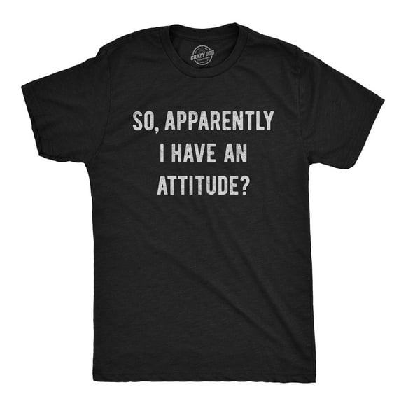 Mens so Apparently I Have An Attitude T shirt Funny Sayings Sarcastic Tee (Heather Black) - 3XL