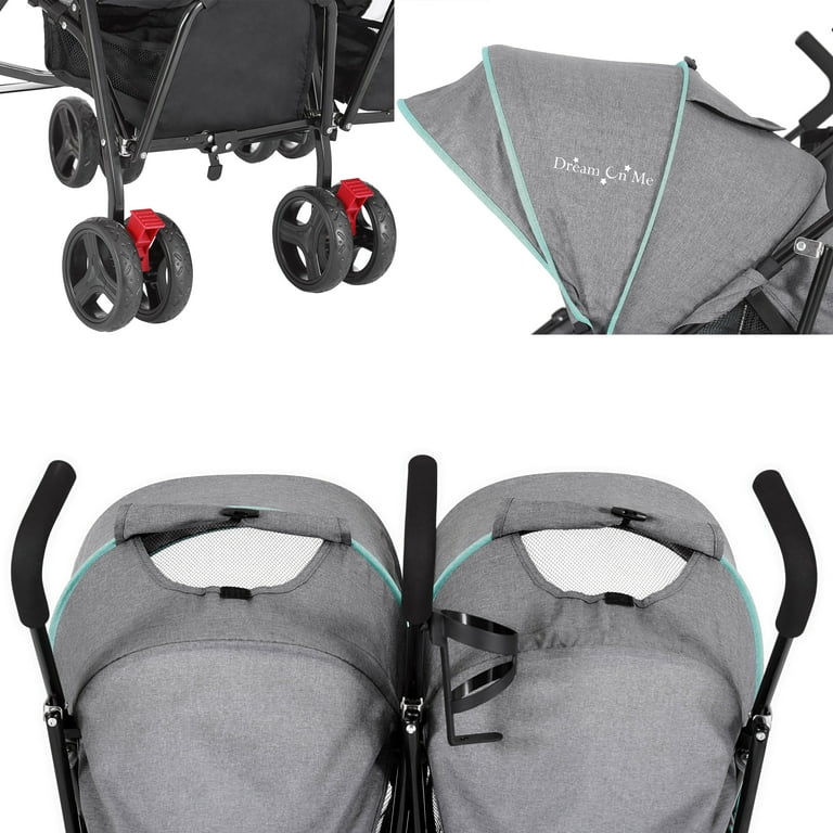 Dream On Me Lightweight Compact Foldable Twin Baby Stroller for