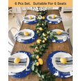 thumbnail image 4 of 15 Inch Round Placemats Set of 6, Navy Blue Christmas Non Slip Heat Insulation PP Table Mats, Xmas Elk Tree Snowflake Forest Washable Place Mats for Kitchen Dining Party Table Decor, 4 of 7