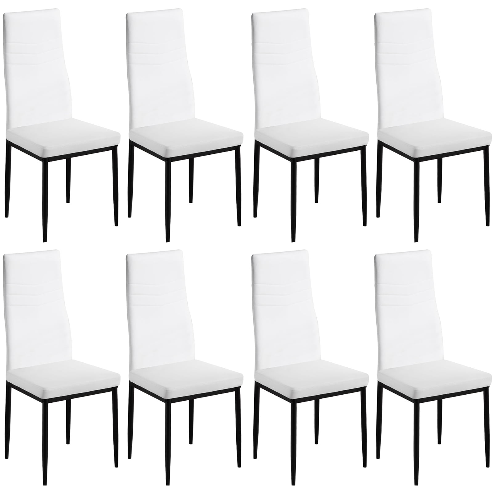 Omni House Kitchen Chairs Set of 8,Faux Leather Padded Seat Dining