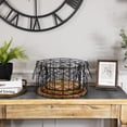 thumbnail image 2 of Northlight Round Iron Nesting Baskets with Natural Wood Base - 14" - Set of 3, 2 of 8