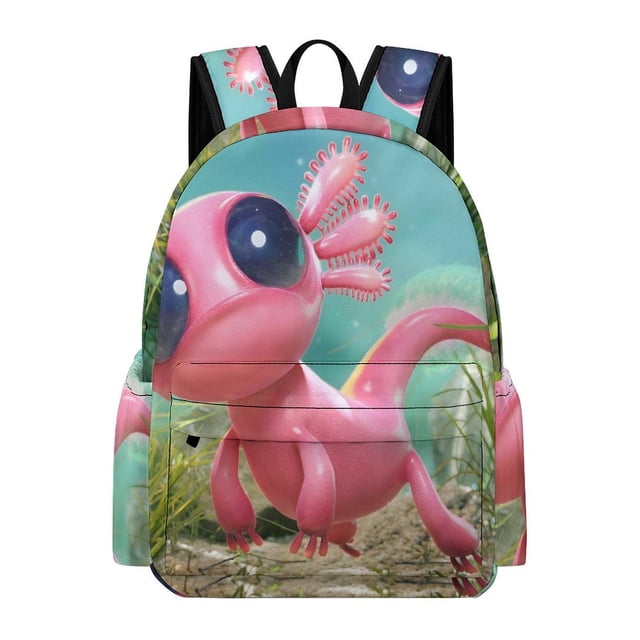 Ajolote-theme Backpack, Campus style schoolbag Bookbag with Adjustable Shoulder Straps And Large Zip Compartment, Unisex Travel Bags.42x30x15cm