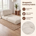 thumbnail image 6 of ELLEGNT Convertible Sleeper Chair - Folding Sofa Bed, Corduroy Cover, Pillow Back Support for Living Room or Guest Room , Beige, 6 of 10