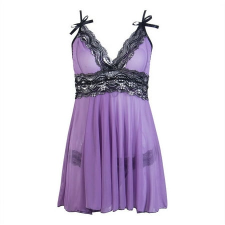 Women G-String Underwear Lingerie Nightgown Sleepwears Babydoll Dress