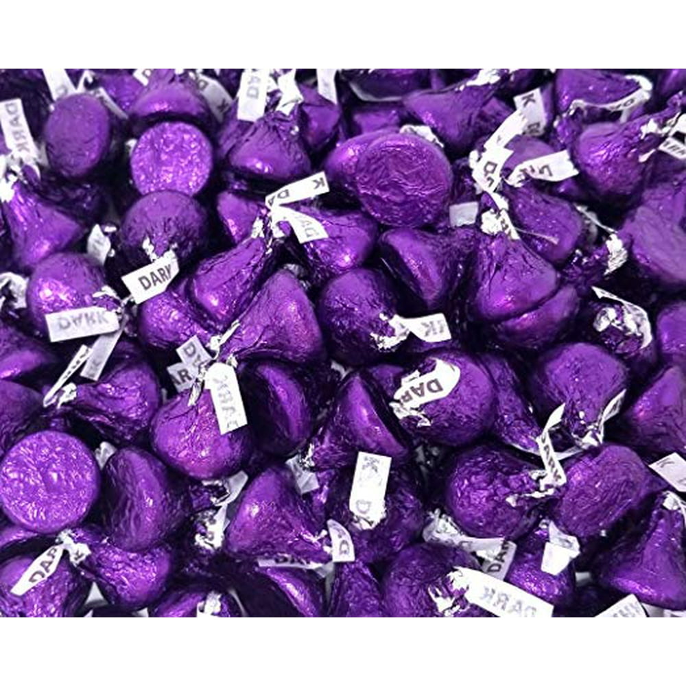 Dark Chocolate, Hershey's Kisses, Purple Foil, 2 pounds bag Walmart