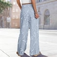 thumbnail image 5 of kaondbfi Dress Pants Women Petite High Waisted Wide Leg Summer Beach Vacation Women's Pants Casual Trousers, 5 of 8
