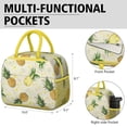 thumbnail image 2 of Modern Lemon Print Lunch Bag – Fresh Yellow Fruit Pattern Portable Insulated Cooler Tote for School, 2 of 2