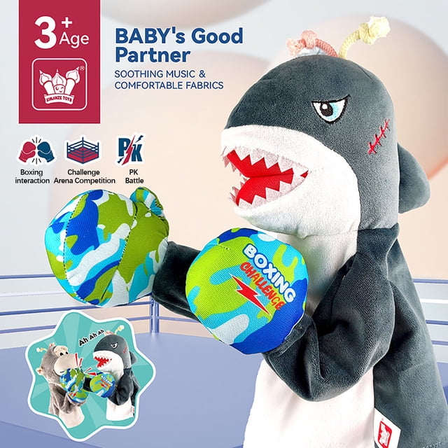 Muñeco de mano de boxeo Fiudx juguete interactivo telescópico para niños muñeca con sonido de boxeo