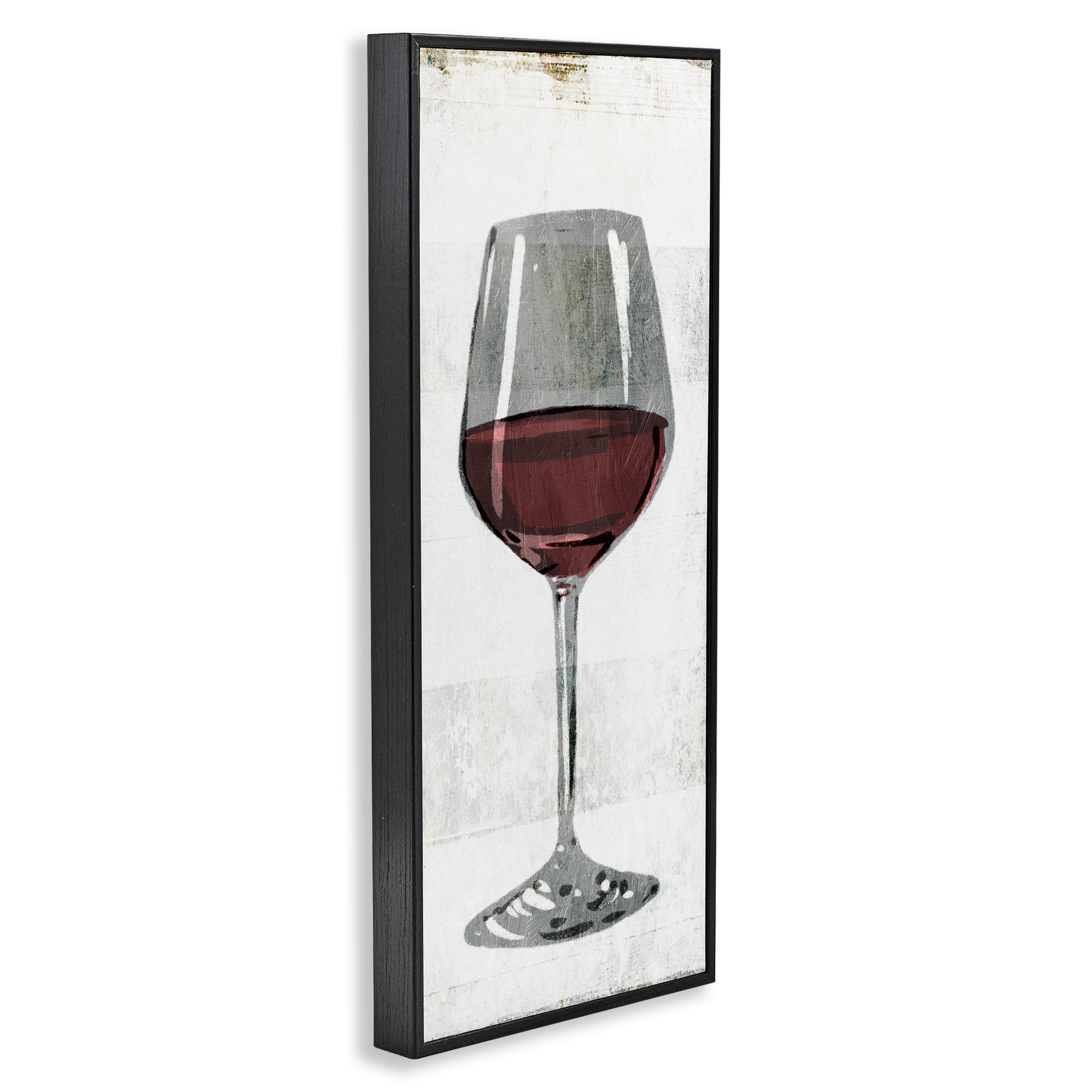 Stupell Industries Rustic Kitchen Red Wine Glass Food & Beverage Painting Black Framed Art Print Wall Art, 13 x 30