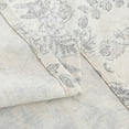 thumbnail image 3 of Gray Floral Kitchen Curtains 24 Inch Length, Linen Farmhouse Cafe Curtains Small Rustic Country Curtains Rod Pocket Tier Curtains, Set 2 Panels Grey on Beige, 3 of 6
