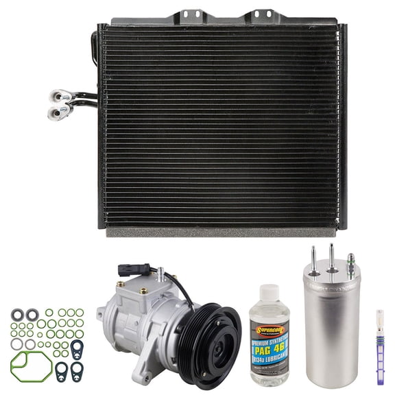 A/C Kit w/ AC Compressor Condenser & Drier For Jeep Wrangler TJ 4.0L 2000 2001 2002 2003 2004 2005 2006 - BuyAutoParts