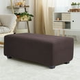 thumbnail image 2 of PiccoCasa Stretch Ottoman Cover Slipcover Furniture Covers Umber Small, 2 of 7