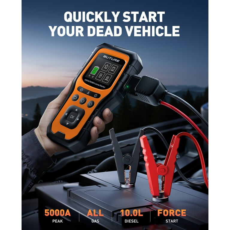 BUTURE 5000A Jump Starter with OBD2 Scanner, 12V Portable Car