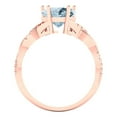 thumbnail image 4 of Clara Pucci 14K Rose Gold Solid Gold Blue Solitaire with Accents Anniversary Ring for Women - 2.1 cttw Heart Cut, 4 of 8