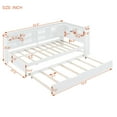 thumbnail image 7 of Wooden Twin Size DayBed with Twin Trundle, Headboard with Storage Shelf and USB Charging Ports, Bed Frame for Bedroom Living Room (White), 7 of 7