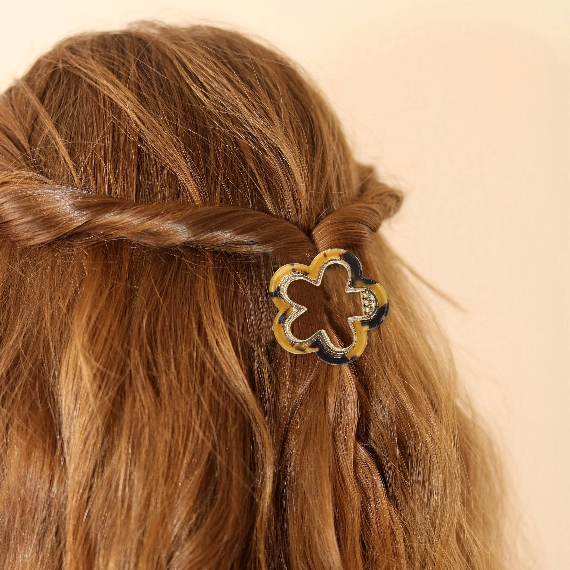 Unique Bargains 2Pcs Flower Hair Claw Clip Non-Slip Cute Acrylic Hair Claw Clip Multicolor