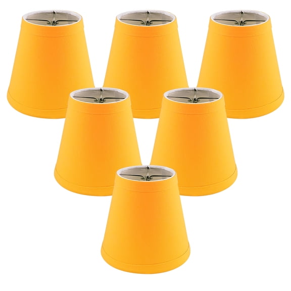 Royal Designs Empire Flame Clip On Chandelier Lamp Shade, Yellow, 3" x 5" x 4.5", Set of 6