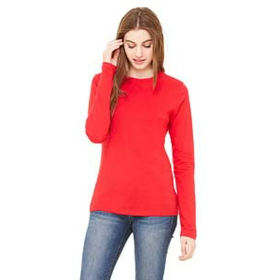 BELLA CANVAS - Women’s Jersey Long Sleeve Tee - 6500 - Red - Size: XL