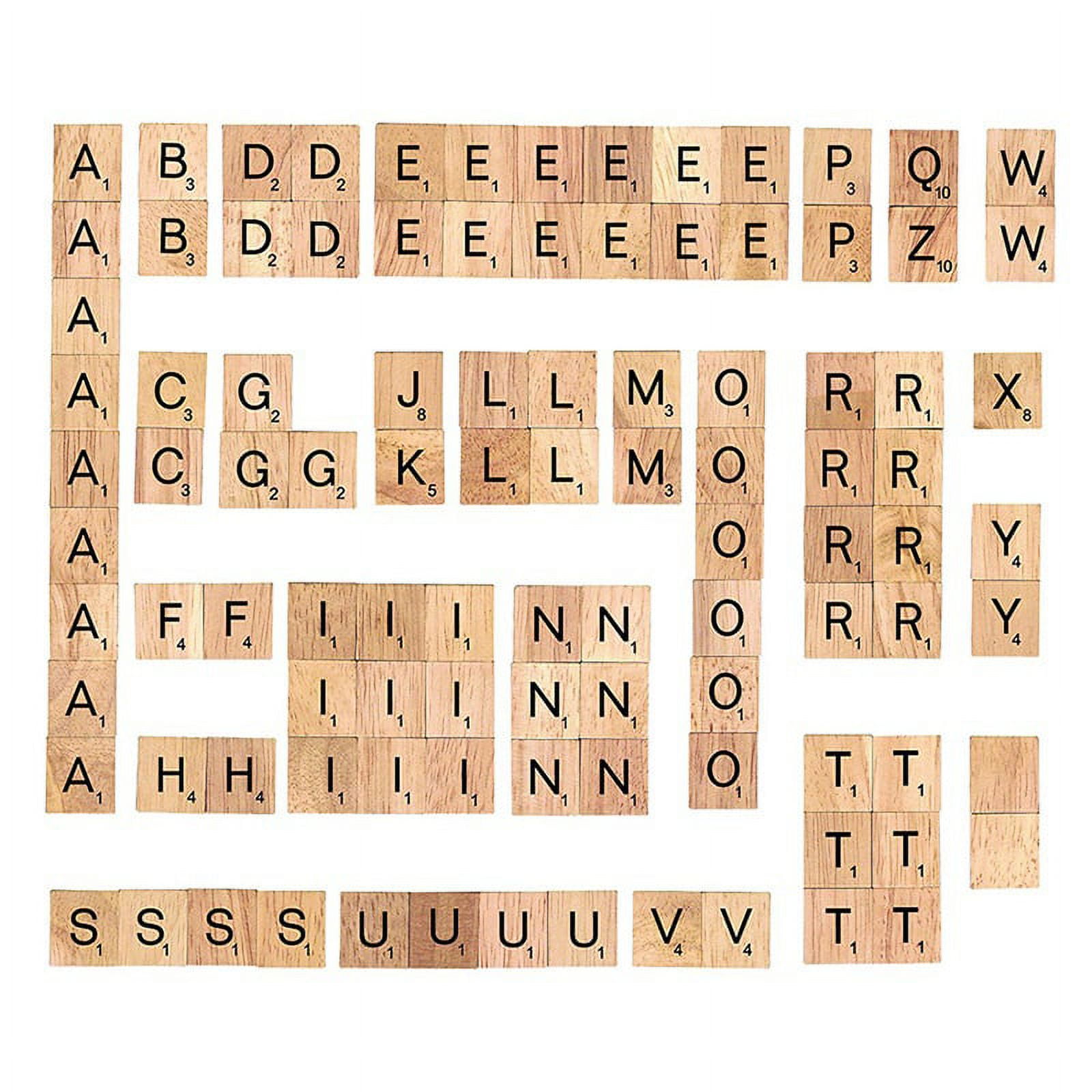 Mgaxyff 100pcs Wood Scrabble Tiles Letters Alphabet Pieces Numbers Pendants  Spelling, Scrabble Letters for Crafts, DIY Wood Gift Decoration, Making  Alphabet Coasters and Scrabble Crossword Game 