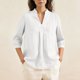 thumbnail image 4 of TaTaai Women's 3/4 Sleeve Printed Top, Casual Loose Style, Smocked Cuffs, Soft Fabric, Versatile for Spring Winter Dating Wedding Vacation Gift, 4 of 8