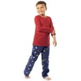 thumbnail image 2 of Fruit of the Loom Boy's Long Sleeve Fleece Pajama Set, 2-Piece, Sizes 4-16, 2 of 9