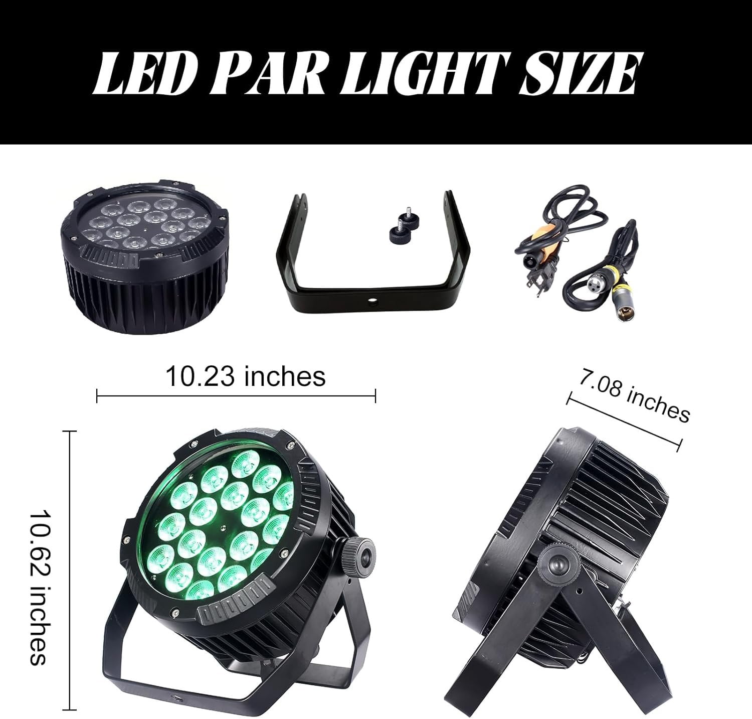 Outdoor  Par Lights, IP65 Stage Light, LED Uplights with DMX512 Sound Activated, DJ Lighting for Christmas Event Party Wedding Disco (1, 4 Colors Mixed)