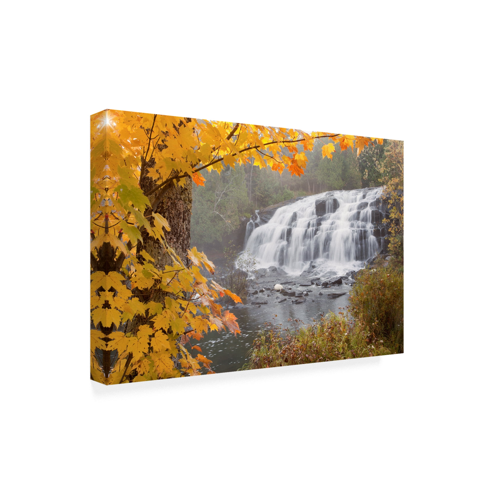 Trademark Fine Art 'Lower Bond Falls In Autumn Bruce Crossing Mi Color' Canvas Art by Monte Nagler