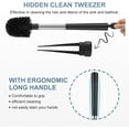 thumbnail image 3 of Toilet Brush and Holder Self Closing Lid Toilet Bowl Brushes Holder and Extra Long Handle Ventilated Toilet Brush Set for Bathroom Cleaning Nylon Bristles Black, 3 of 4